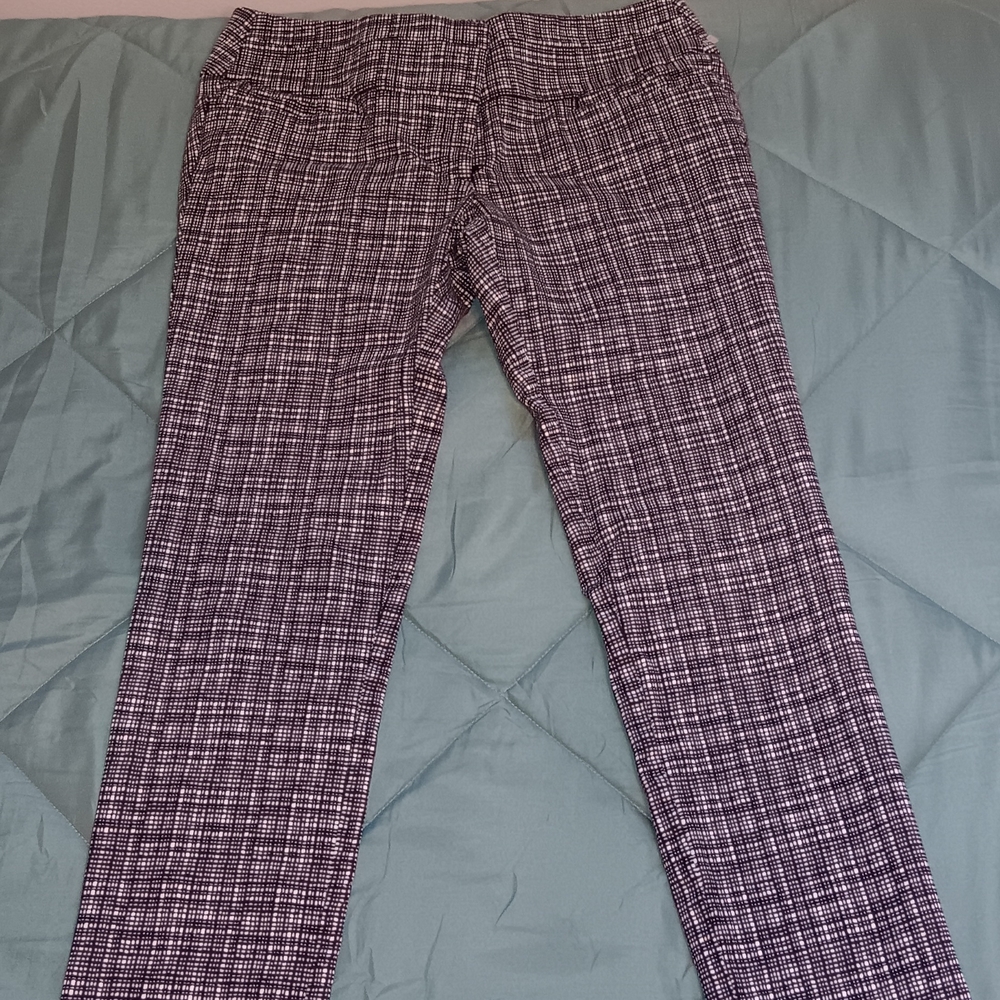 Ann Taylor Black and White Plaid Pantsuit